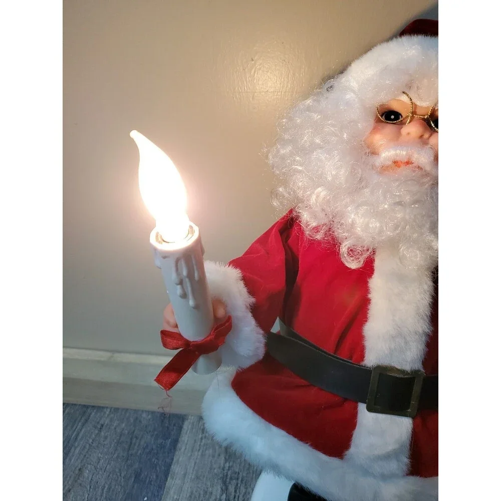 VTG Animated Santa Claus Motion Holding Candle 19
